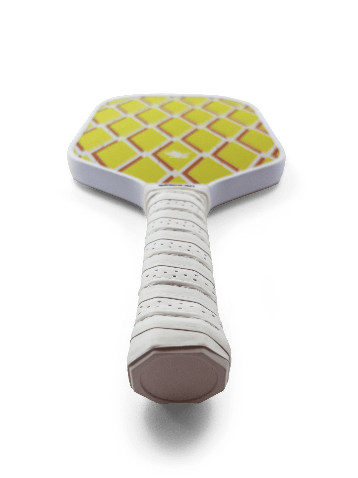 Paddle with yellow checkered design on a transparent background