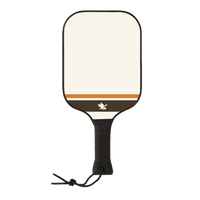 Wooden Tisdell pickleball paddle with a tan, orange, and black stripe pattern and a black wrapped handle from the Inception series.