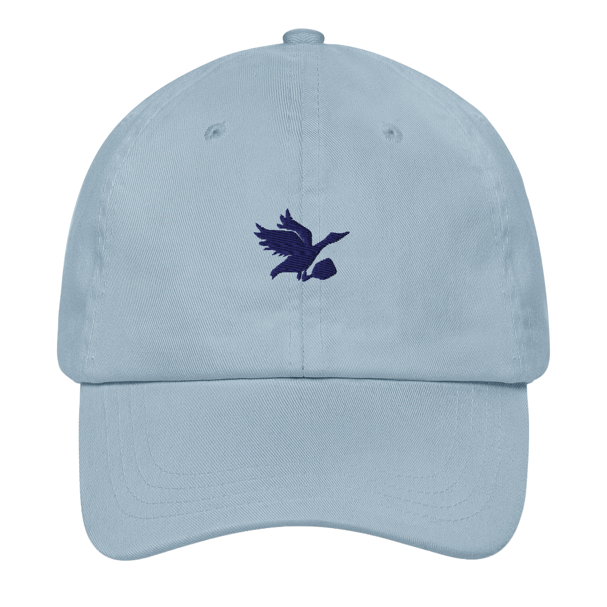 Light blue cap with a dark blue Tisdell logo on a white background