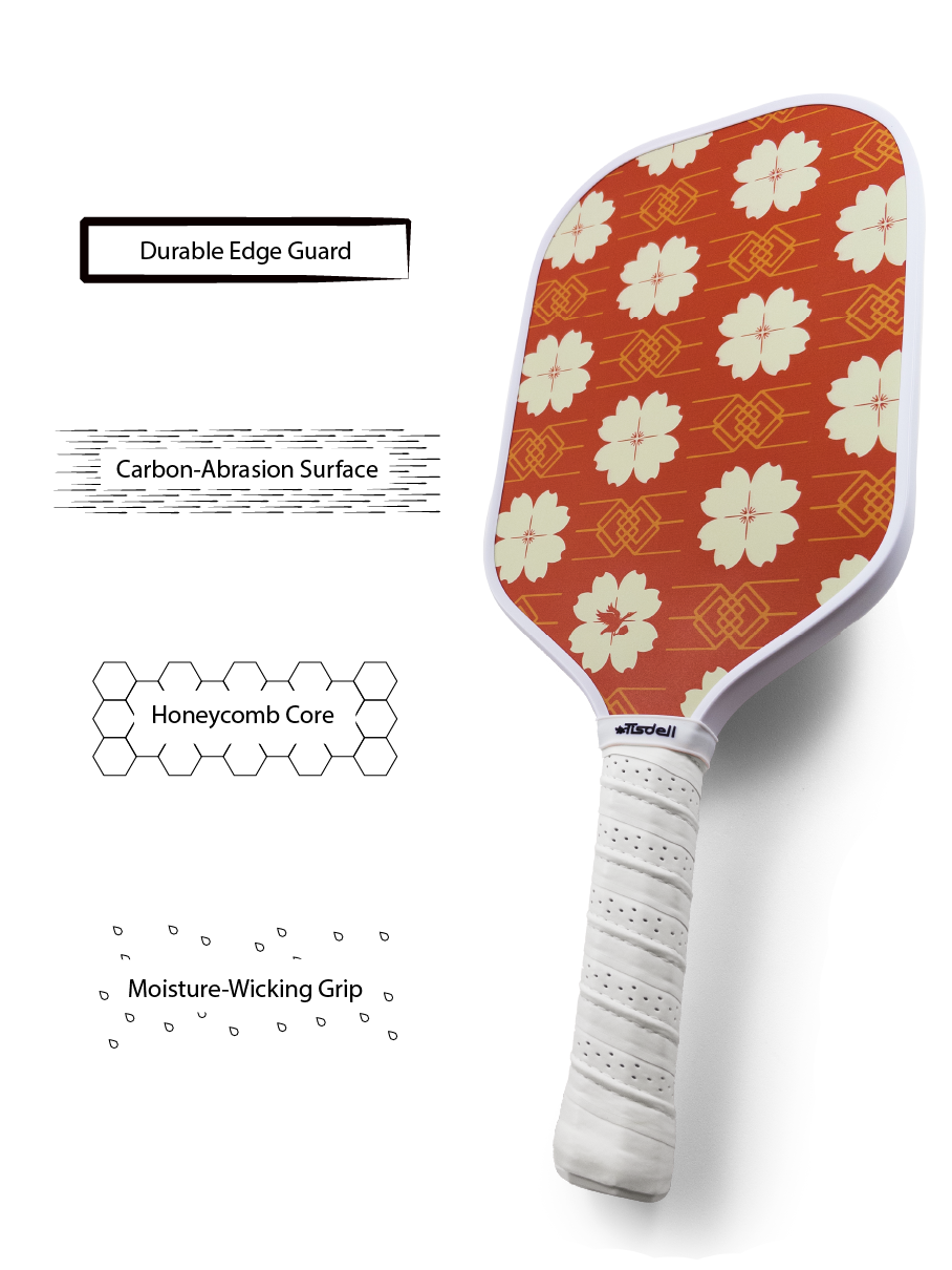 EverSpin - Red Floral 16mm Pickleball Paddle